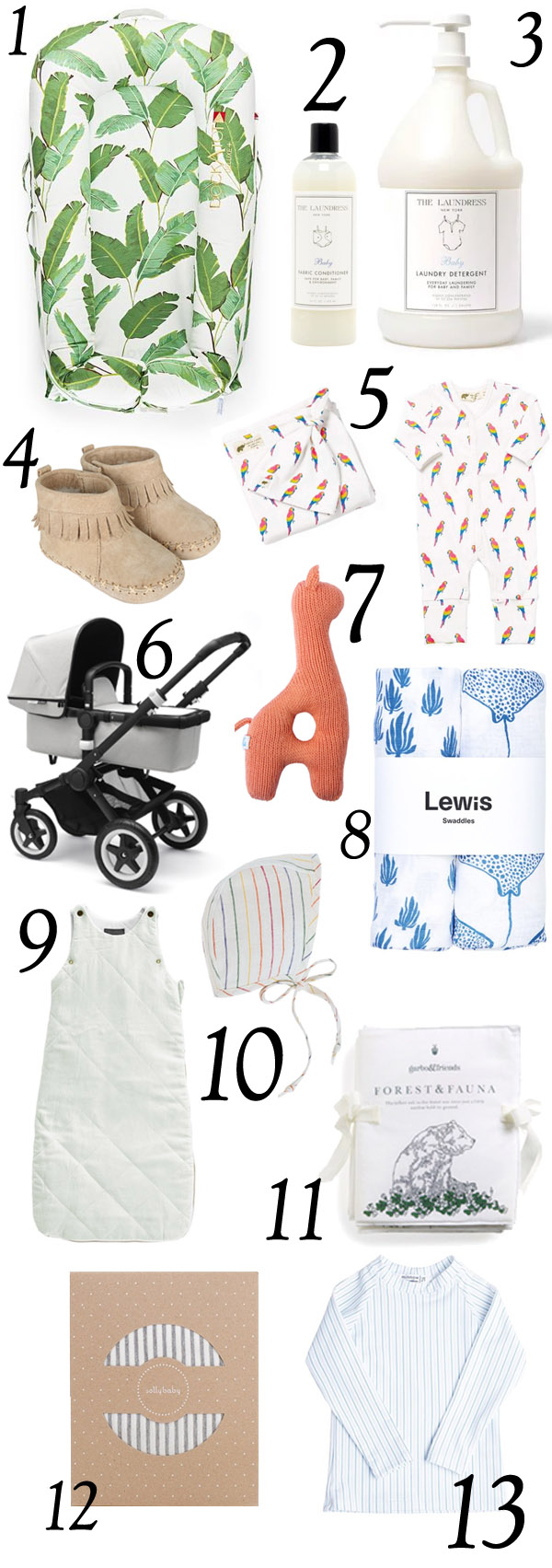 collage of baby items