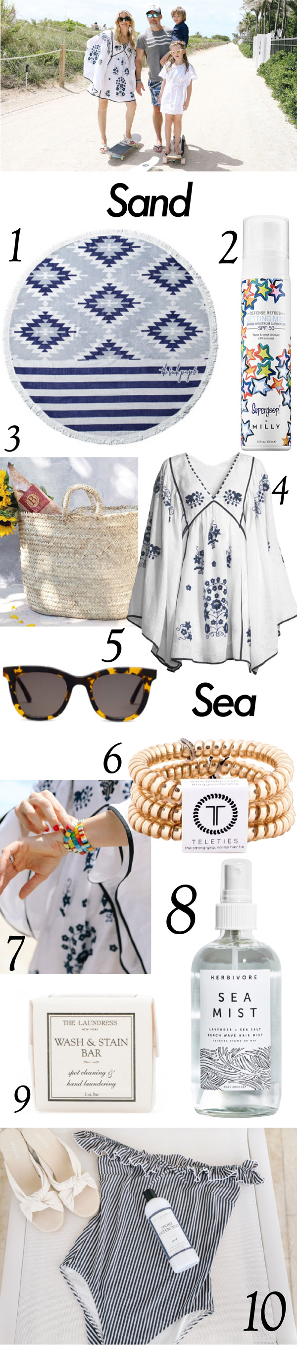 blue beach collage