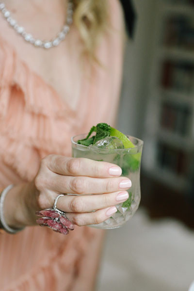 lindsey holding birthday cocktail