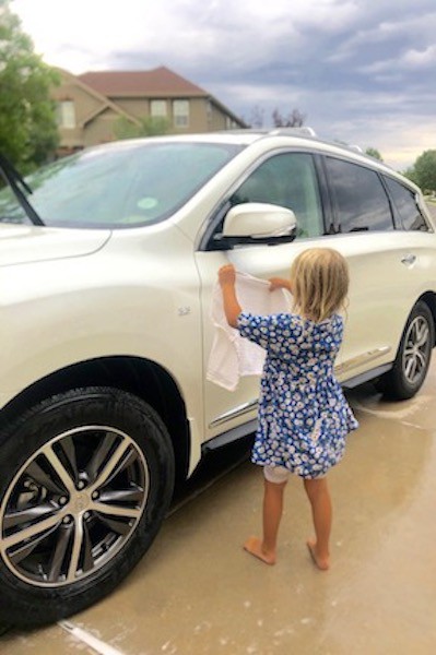 cleaning outside of car