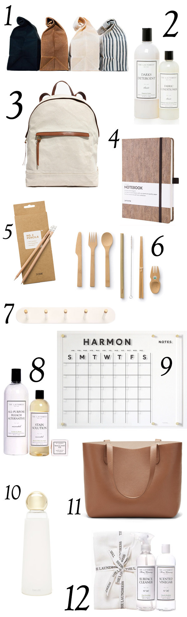 collage of back to school items