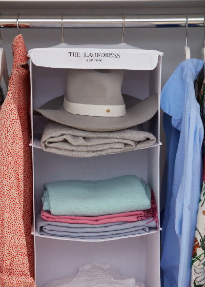 Cotton Hanging Closet Organizer 6 Tier Cotton White The